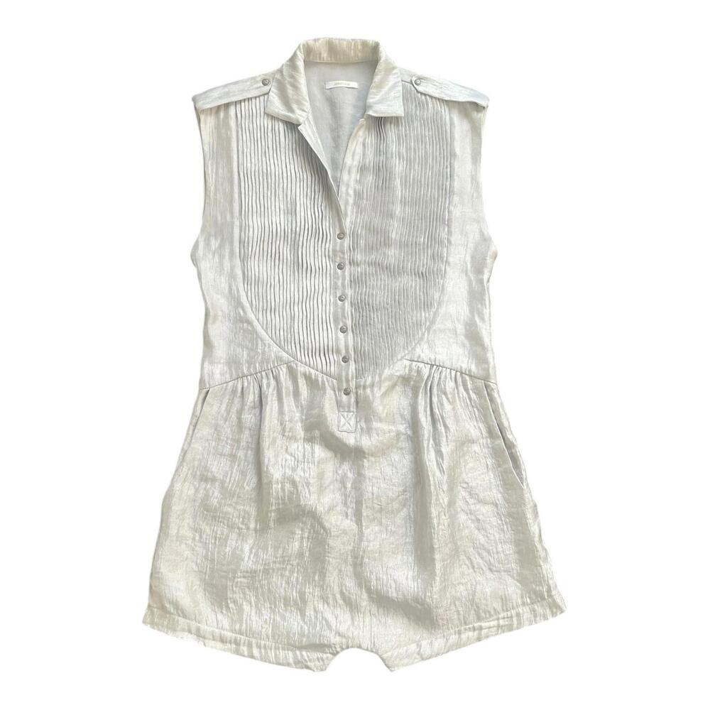 New Osklen Silver Solid Jumpsuit Romper Size M Lightweight Made in Brazil Mint